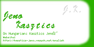 jeno kasztics business card